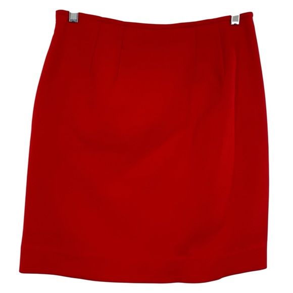 Etcetra Red Skirt Sailor Buttons High Rise Midi Pencil Skirt - Picture 6 of 9